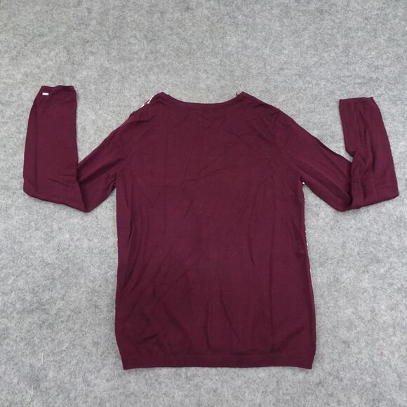 Tommy Hilfiger Sweater Womens Medium Cardigan Houndstooth Luxury Wool C - Picture 11 of 13